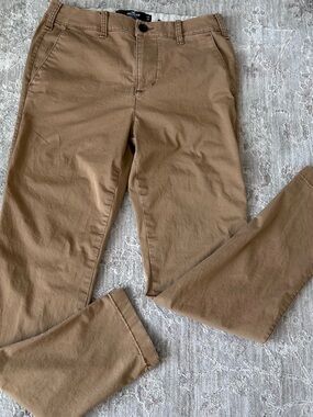 Hollister Men's Golden Brown Epic Flex Skinny Chino Pants Stretch Casual 30x32